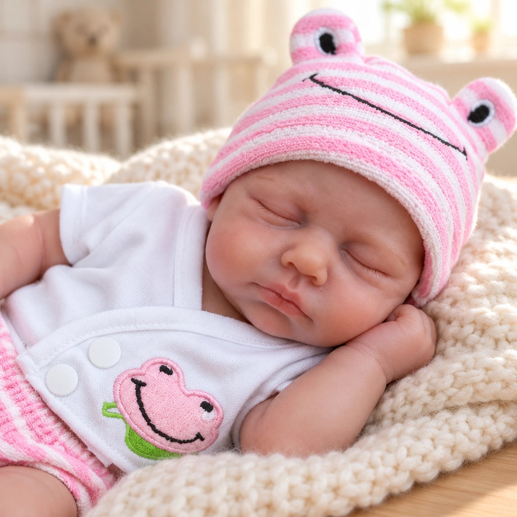 Lily Pad 12" Full Solid Silicone Sleeping Reborn Baby Doll Building Lovely Memories [Ships Within 48 Hours]