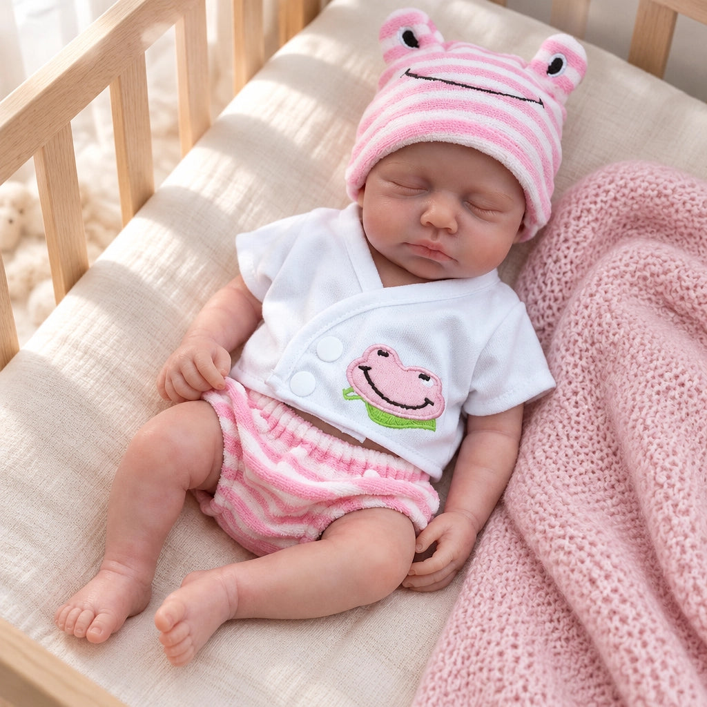 Lily Pad 12" Full Solid Silicone Sleeping Reborn Baby Doll Building Lovely Memories [Ships Within 48 Hours]
