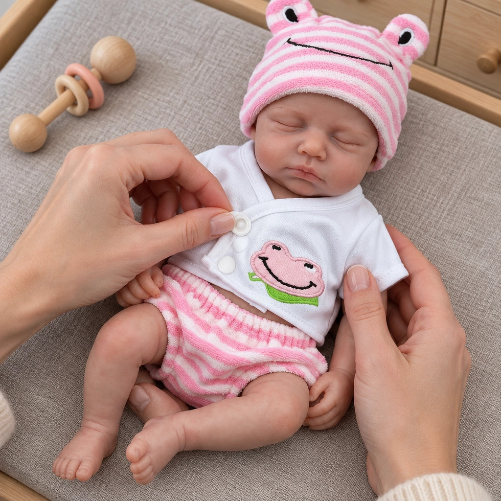 Lily Pad 12" Full Solid Silicone Sleeping Reborn Baby Doll Building Lovely Memories [Ships Within 48 Hours]