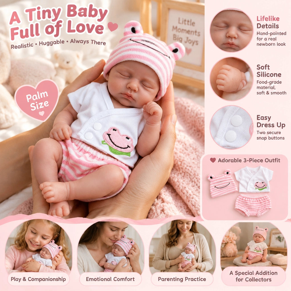 Lily Pad 12" Full Solid Silicone Sleeping Reborn Baby Doll Building Lovely Memories [Ships Within 48 Hours]