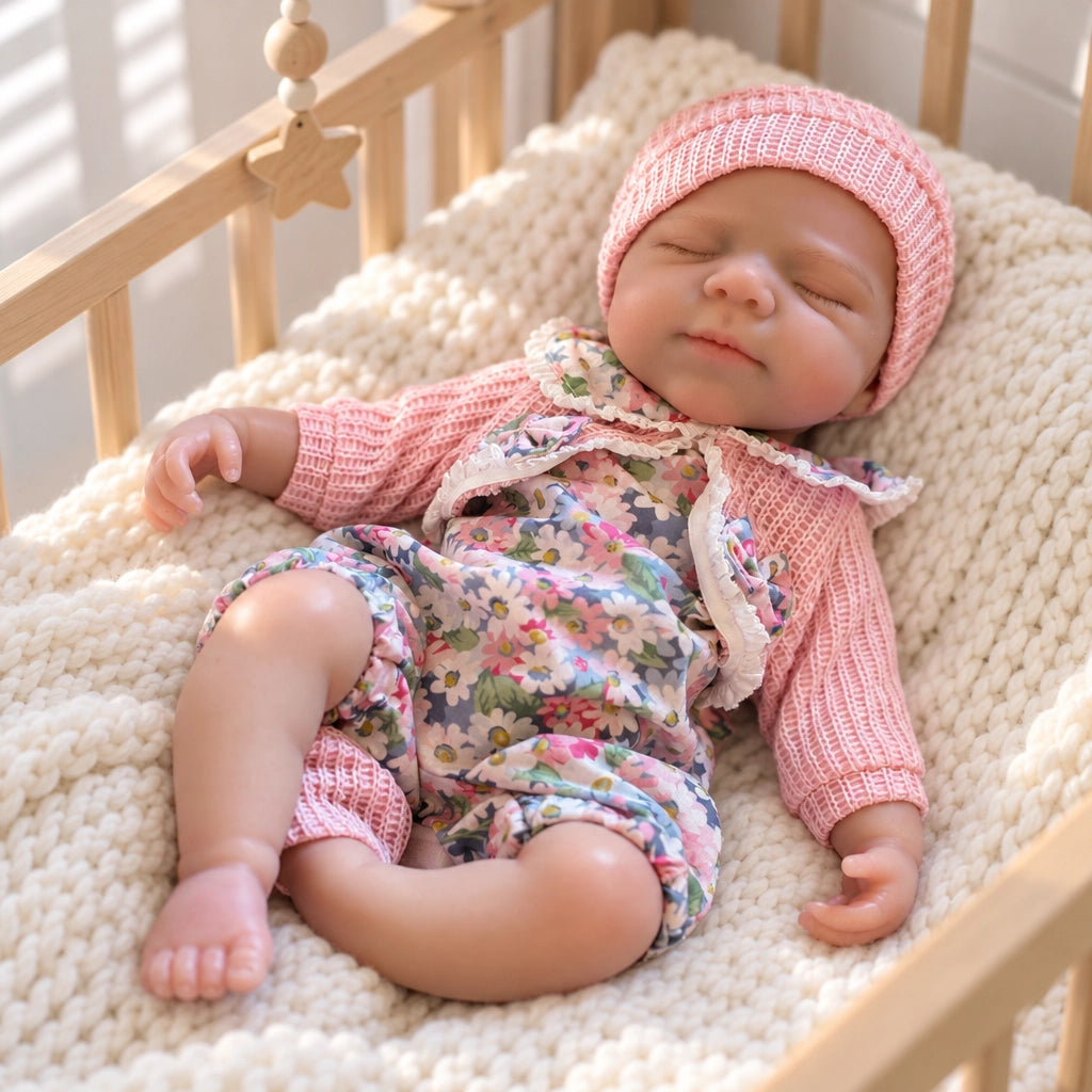 Lola 13" Realistic Silicone Smiling Baby Doll Little Infant Girl A Soothing Companion [Ships Within 48 Hours]