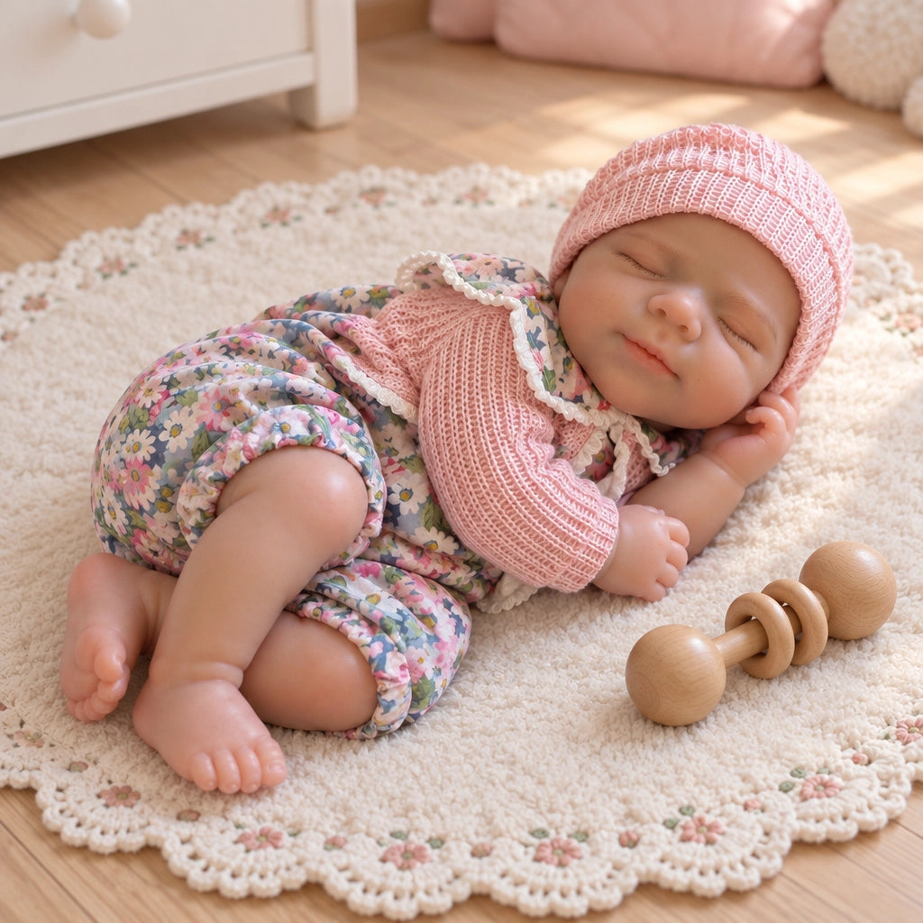 Lola 13" Realistic Silicone Smiling Baby Doll Little Infant Girl A Soothing Companion [Ships Within 48 Hours]