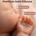 Dream Cloud 12" Full Solid Silicone Sleeping Reborn Baby Doll ✨ Hand-Planted Lashes, Washable, Stretchable Limbs