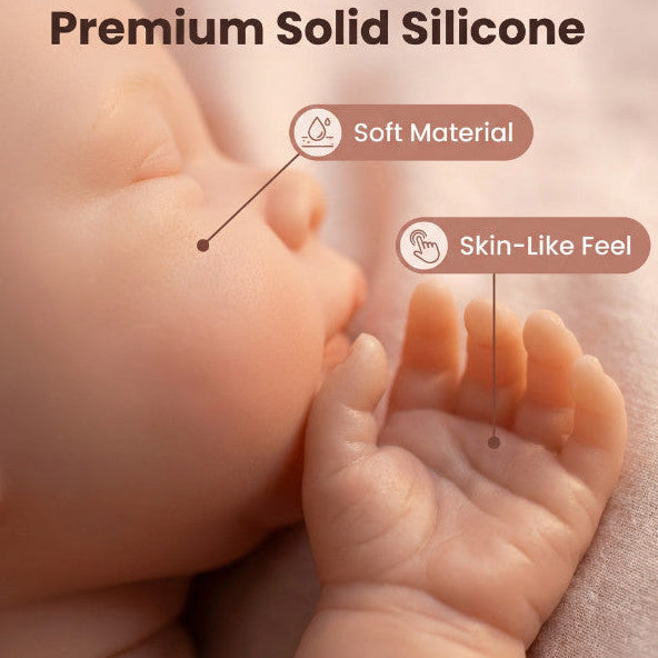 Dream Cloud 12" Full Solid Silicone Sleeping Reborn Baby Doll ✨ Hand-Planted Lashes, Washable, Stretchable Limbs