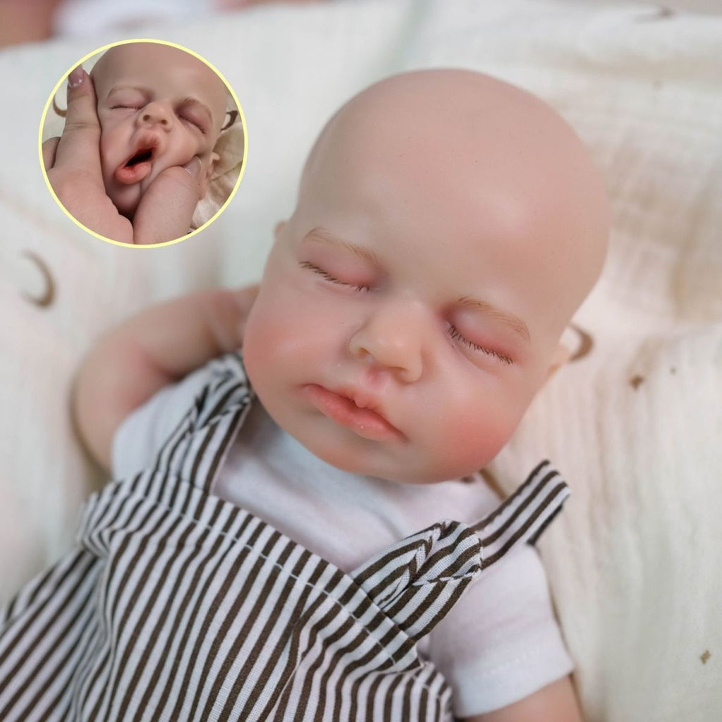 Ollie – Full Body Silicone Reborn Baby Doll 12" Sleeping Bald Realistic Newborn for Gift Collectible [Ships Within 48 Hours]