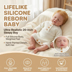 Eliot – Realistic Body Silicone Reborn Baby Boy Doll 18" Sleeping Rooted Blonde Hair Gift for Kids & Collectors [Ships Within 48 Hours]