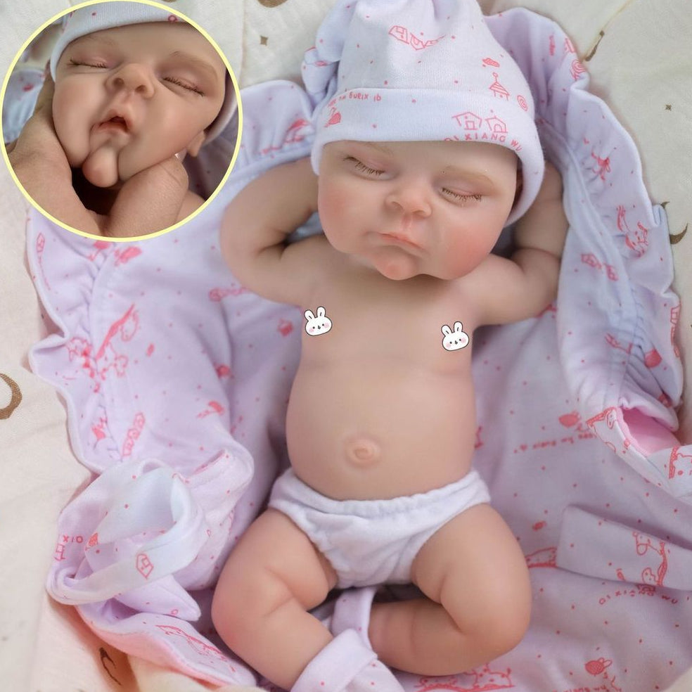 Milo – Full Body Silicone Reborn Baby Boy Doll 12" Sleeping Weighted Realistic Newborn Gender Neutral Gift Collectible [Ships Within 48 Hours]