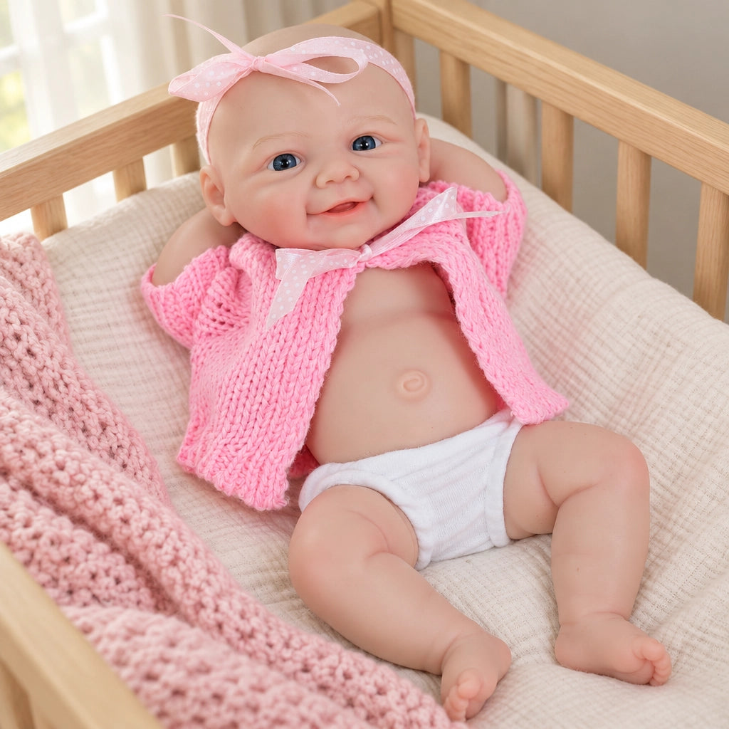 [Ships Within 48 Hours] Daisy Mae 12" Full Solid Silicone Open-Mouth Girl Reborn Baby Doll Building Lovely Memories