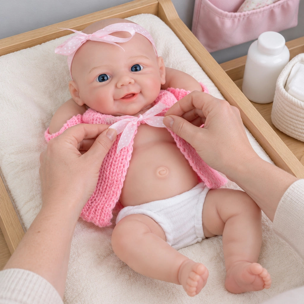 [Ships Within 48 Hours] Daisy Mae 12" Full Solid Silicone Open-Mouth Girl Reborn Baby Doll Building Lovely Memories