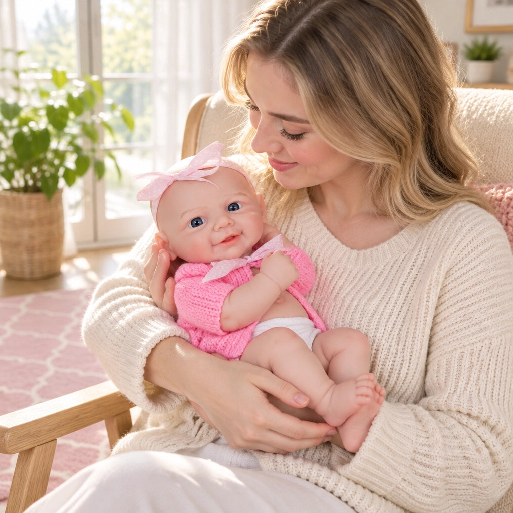 [Ships Within 48 Hours] Daisy Mae 12" Full Solid Silicone Open-Mouth Girl Reborn Baby Doll Building Lovely Memories