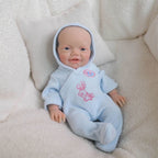 Blue Bunny 20cm Full Solid Silicone Reborn Baby Doll, Cute Hooded Rabbit Outfit Included