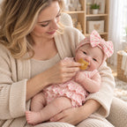 Ellie – Full Body Silicone Reborn Baby Girl Doll 18" Open Eyes Weighted Realistic Lifelike Newborn Gift [Ships Within 48 Hours]