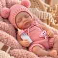 Rosie – Full Body Silicone Reborn Baby Girl Doll 12" Sleeping Weighted Realistic Newborn with Pacifier & Bottle Gift [Ships Within 48 Hours]