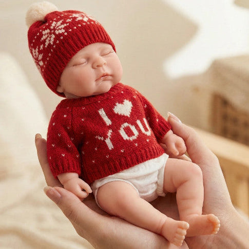 Dream Cloud 12" Full Solid Silicone Sleeping Reborn Baby Doll ✨ Hand-Planted Lashes, Washable, Stretchable Limbs