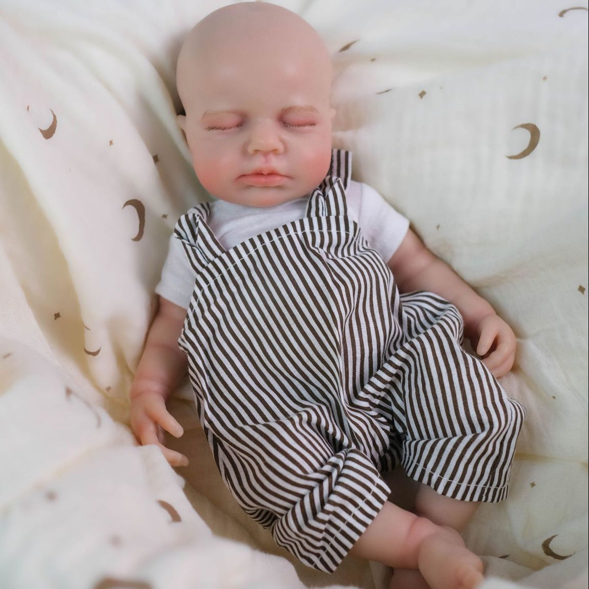 Ollie – Full Body Silicone Reborn Baby Doll 12" Sleeping Bald Realistic Newborn for Gift Collectible [Ships Within 48 Hours]