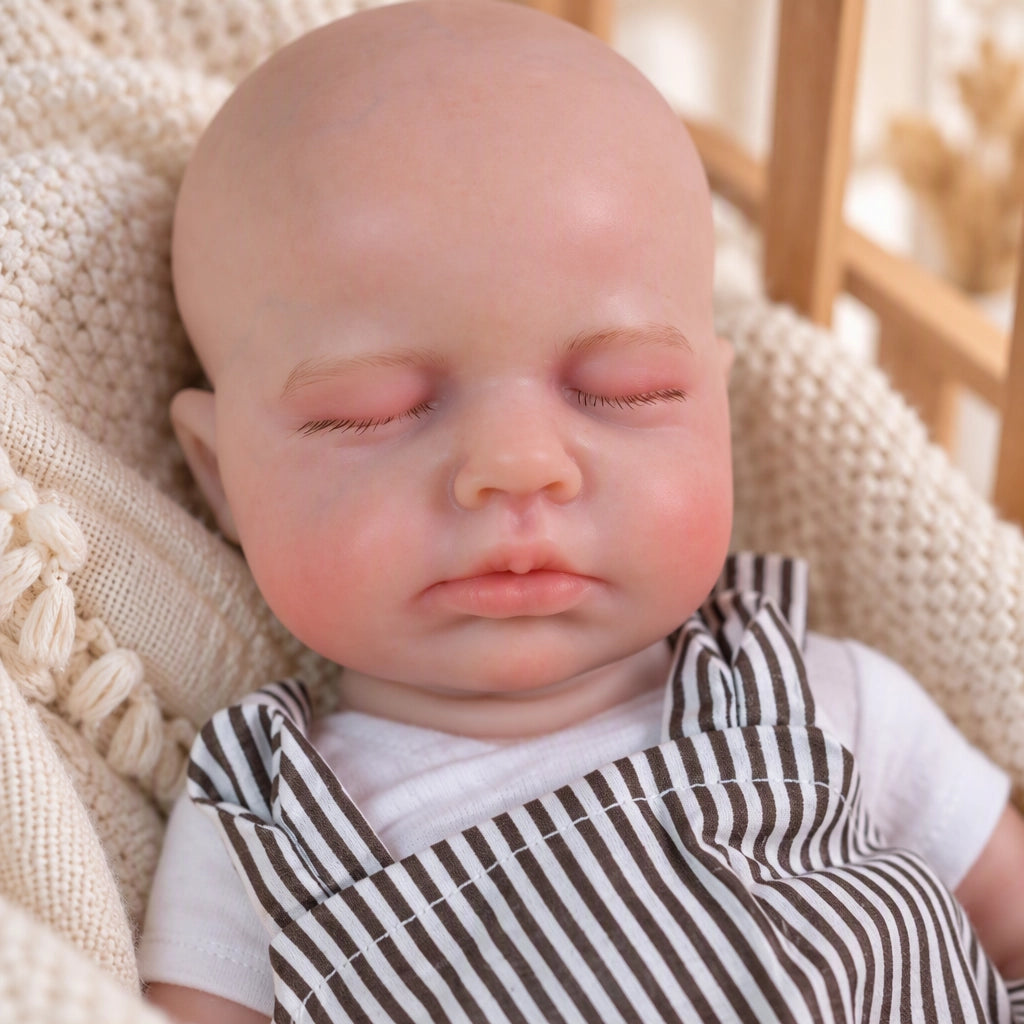 Ollie – Full Body Silicone Reborn Baby Doll 12" Sleeping Bald Realistic Newborn for Gift Collectible [Ships Within 48 Hours]