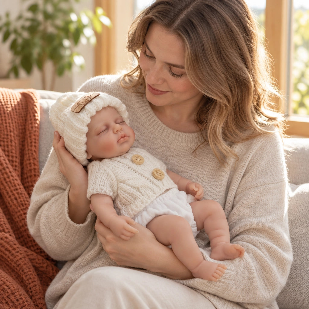 [Ships Within 48 Hours] Lucy 8" Mini Full Solid Silicone Reborn Baby Doll Gift Of Soft Comfort