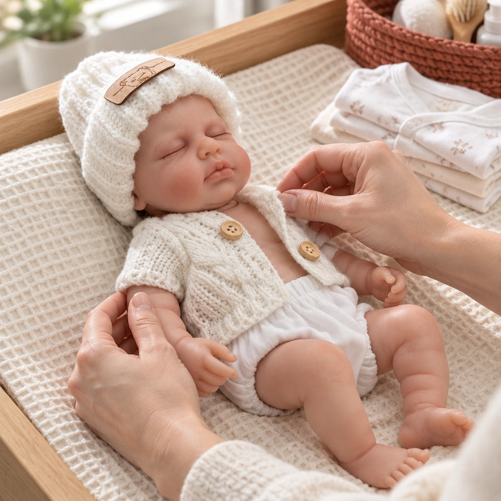 [Ships Within 48 Hours] Lucy 8" Mini Full Solid Silicone Reborn Baby Doll Gift Of Soft Comfort