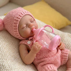 Rosie – Full Body Silicone Reborn Baby Girl Doll 12" Sleeping Weighted Realistic Newborn with Pacifier & Bottle Gift [Ships Within 48 Hours]
