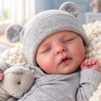 Muñeca bebé reborn Cuddle Bear de cuerpo blando de 40 cm, ropa extraíble y accesorios de alimentación incluidos