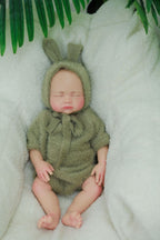 Lila - Fuzzy Ears Sleeping Full Silicone Reborn Baby Doll Girl