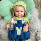 Millie – Realistic Body Silicone Reborn Baby Girl Doll 16" Open Eyes Blonde Rooted Hair Gift for Kids & Collectors [Ships Within 48 Hours]