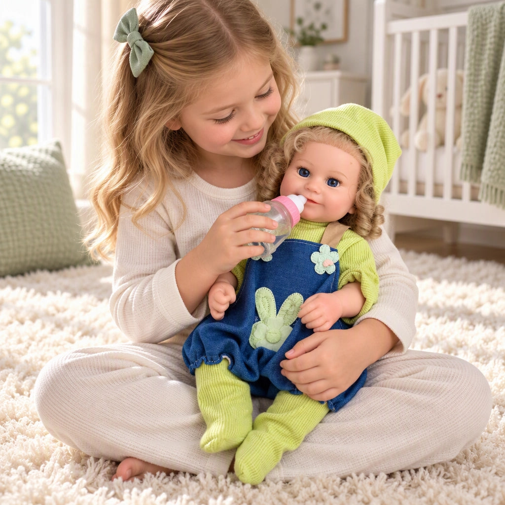 Millie – Realistic Body Silicone Reborn Baby Girl Doll 16" Open Eyes Blonde Rooted Hair Gift for Kids & Collectors [Ships Within 48 Hours]