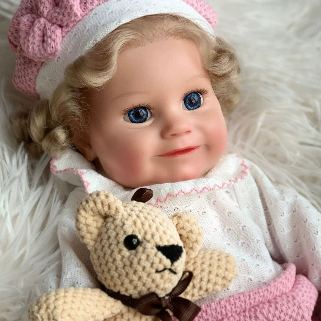 Millie – Realistic Body Silicone Reborn Baby Girl Doll 16" Open Eyes Blonde Rooted Hair Gift for Kids & Collectors [Ships Within 48 Hours]