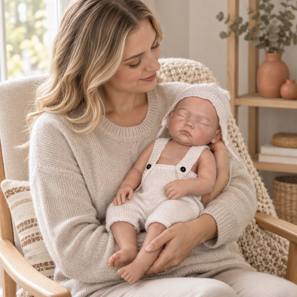 Logan 17.7" Realistic Silicone Sleeping Baby Little Infant Boy Emotional Healing Choice [Ships Within 48 Hours]
