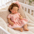Hazel – Full Body Vinyl Reborn Baby Girl Doll 18" Sleeping Brown Hair Weighted Realistic Lifelike Newborn Gift [Ships Within 48 Hours]