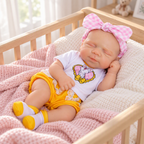 Lulu – Silicone Reborn Baby Girl Doll 12" Sleeping Bald Lifelike Newborn Mini Companion Gift [Ships Within 48 Hours]