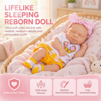 Lulu – Silicone Reborn Baby Girl Doll 12" Sleeping Bald Lifelike Newborn Mini Companion Gift [Ships Within 48 Hours]