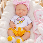Lulu – Silicone Reborn Baby Girl Doll 12" Sleeping Bald Lifelike Newborn Mini Companion Gift [Ships Within 48 Hours]