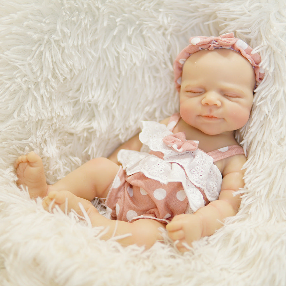 Lulu – Silicone Reborn Baby Girl Doll 12" Sleeping Bald Lifelike Newborn Mini Companion Gift [Ships Within 48 Hours]