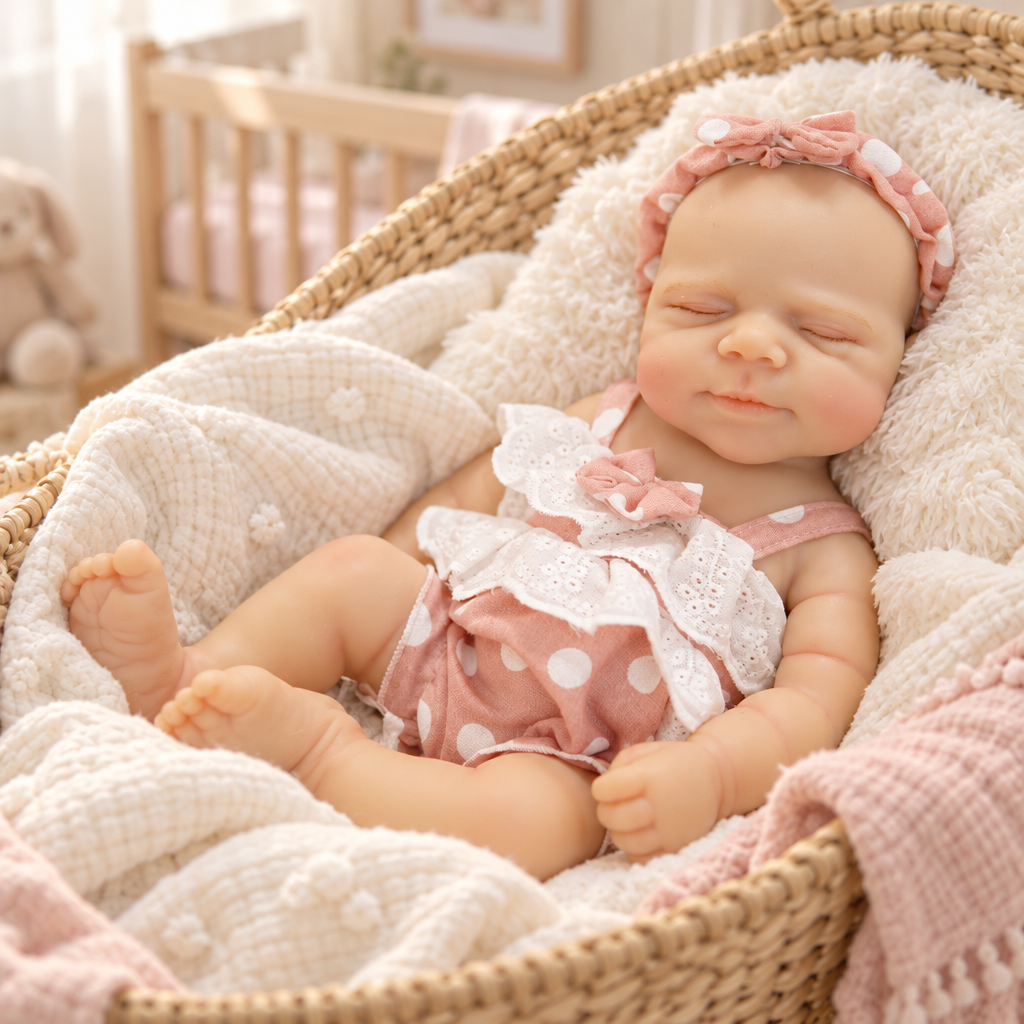 Lulu – Silicone Reborn Baby Girl Doll 12" Sleeping Bald Lifelike Newborn Mini Companion Gift [Ships Within 48 Hours]
