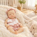 Lulu – Silicone Reborn Baby Girl Doll 12" Sleeping Bald Lifelike Newborn Mini Companion Gift [Ships Within 48 Hours]