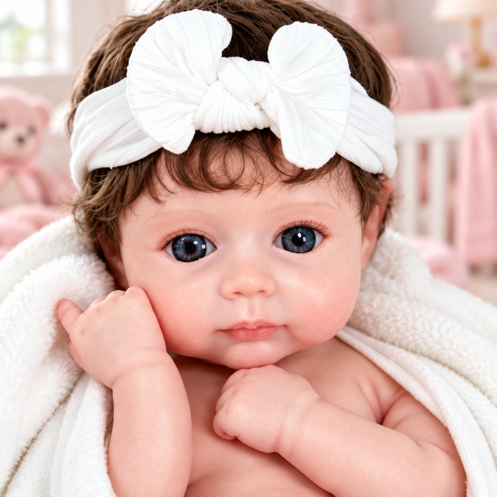 Mila – Realistic Body Solid Silicone Reborn Baby Doll 16" Open Eyes Rooted Brown Hair Realistic Baby Girl for Kids / Collector Gift [Ships Within 48 Hours]