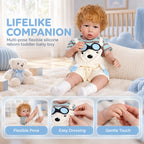 Charlie – Reborn Baby Boy Doll 26" Open Eyes Blonde Curl Hair Weighted Realistic Lifelike Toddler Gift for Kids & Collectors [Ships Within 48 Hours]