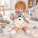 Charlie – Reborn Baby Boy Doll 26" Open Eyes Blonde Curl Hair Weighted Realistic Lifelike Toddler Gift for Kids & Collectors [Ships Within 48 Hours]