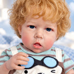 Charlie – Reborn Baby Boy Doll 26" Open Eyes Blonde Curl Hair Weighted Realistic Lifelike Toddler Gift for Kids & Collectors [Ships Within 48 Hours]
