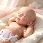 Nora – Full Body Solid Silicone Reborn Baby Girl Doll 13" Sleeping Bald Weighted Realistic Lifelike Newborn Collectible Gift