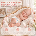 Nora – Full Body Solid Silicone Reborn Baby Girl Doll 13" Sleeping Bald Weighted Realistic Lifelike Newborn Collectible Gift
