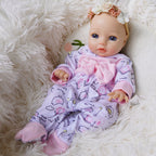 Flora – Realistic Body Silicone Reborn Baby Girl Doll 13" Open Eyes Blue Eyes Gift for Kids & Collectors [Ships Within 48 Hours]