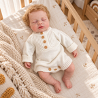 Eliot – Realistic Body Silicone Reborn Baby Boy Doll 18" Sleeping Rooted Blonde Hair Gift for Kids & Collectors [Ships Within 48 Hours]