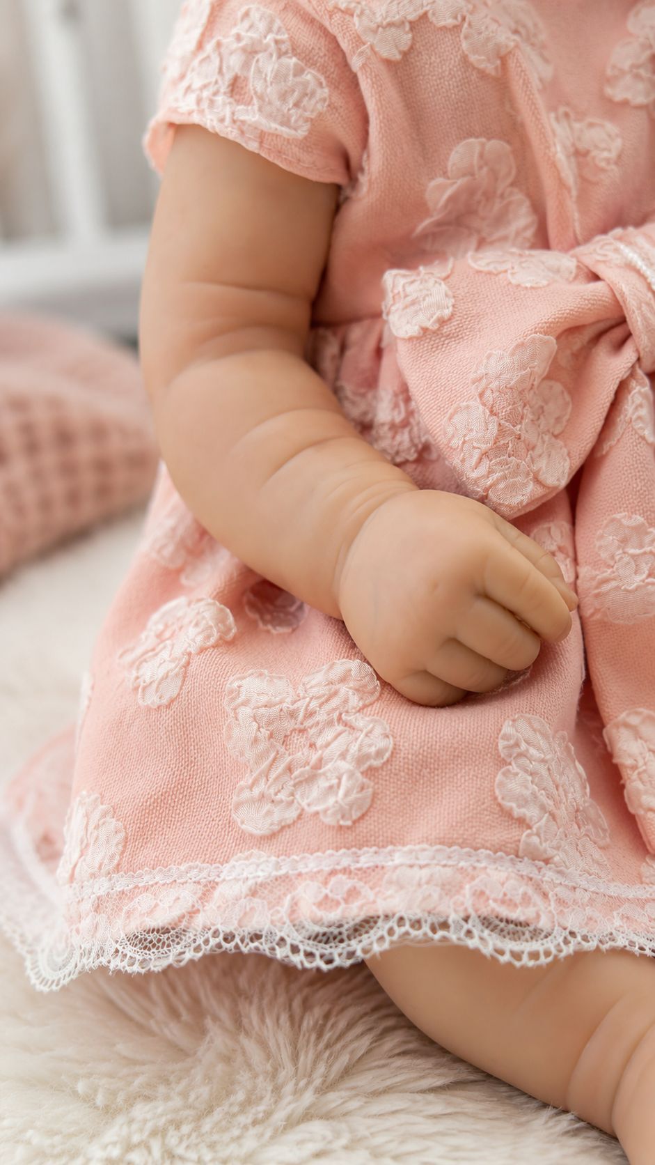 Hazel – Full Body Vinyl Reborn Baby Girl Doll 18" Sleeping Brown Hair Weighted Realistic Lifelike Newborn Gift [Ships Within 48 Hours]