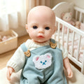 Teddy – Full Body Solid Silicone Reborn Baby Doll 13" Open Eyes Blue Eyes Bald Weighted Realistic Gender Neutral Newborn Collectible Gift [Ships Within 48 Hours]