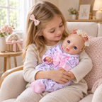 Flora – Realistic Body Silicone Reborn Baby Girl Doll 13" Open Eyes Blue Eyes Gift for Kids & Collectors [Ships Within 48 Hours]