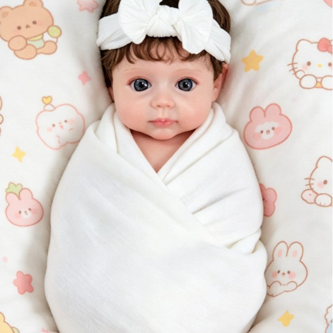 Mila – Realistic Body Solid Silicone Reborn Baby Doll 16" Open Eyes Rooted Brown Hair Realistic Baby Girl for Kids / Collector Gift [Ships Within 48 Hours]