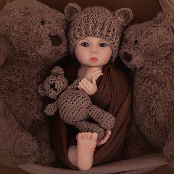 Koa Bear 15.7inch Full Solid Silicone Boy Reborn Baby Doll