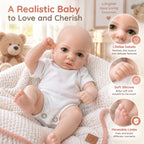 Lucas 12" Full Solid Silicone Open Eyes Boy Reborn Baby Doll [Ships Within 48 Hours]